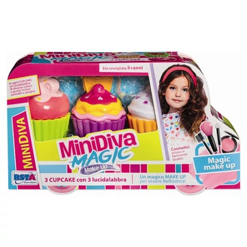 Minidiva kozmetika készlet - kisbusz - 3 szájfény