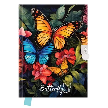 Emlékkönyv Junior Butterfly szív alakú lakattal