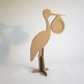 Színezhető karton játék - Fényképtartó gólya