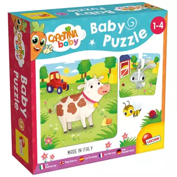 BABY CARROT Puzzle a farm, készségfejlesztő játék kicsiknek, két éves kortól