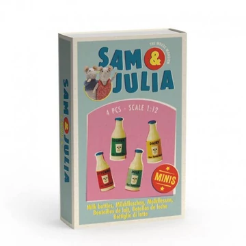 Sam és Julia miniatűr tejes palackok