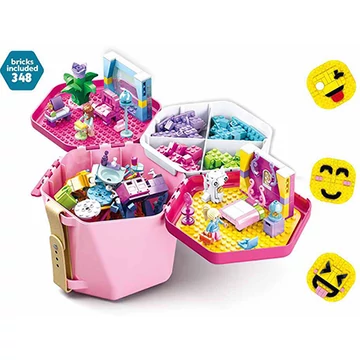 Sluban Bucket Bricks - Vödör kockákkal rózsaszín
