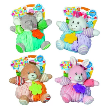 Gombóc barátok csörgő 15 cm - 4 fajta