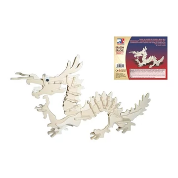 Sárkány 3D puzzle - fa, natúr