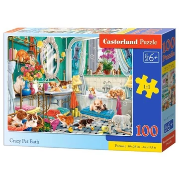100 db-os puzzle - Örült házikedvenc fürdő - Castorland