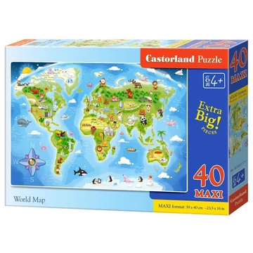 Világtérkép - 40 Maxi Puzzle - Castorland