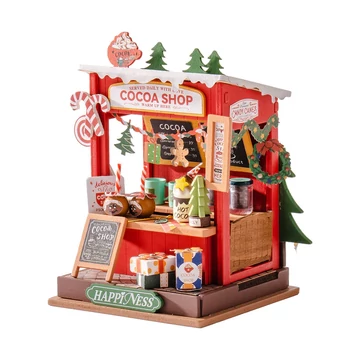 ROKR 3D Puzzle - Adventi vásár, Kakaó stand - DIY miniatűr ház