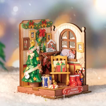 ROKR 3D Puzzle - Karácsonyi sarok - DIY miniatűr ház