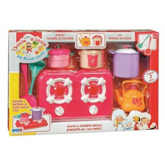 RS Toys Két égős tűzhely fényekkel és hangokkal és edényekkel RS Toys Két égős tűzhely fényekkel és hangokkal és edényekkel