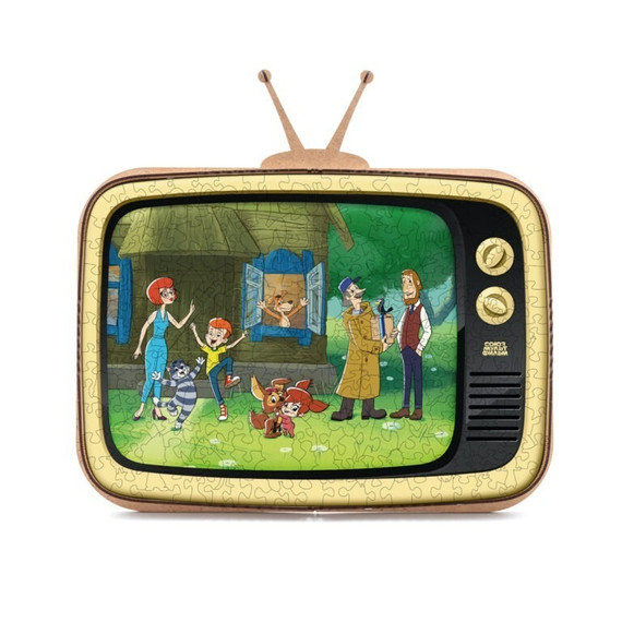 Prémium fa puzzle orosz mese - Mr Theo, macska és kutya - Soyuzmultifilm