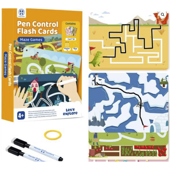 Vonalvezető - Labirintus játékok (Pen Control Flash Cards - Maze Games - Panda Juniors)