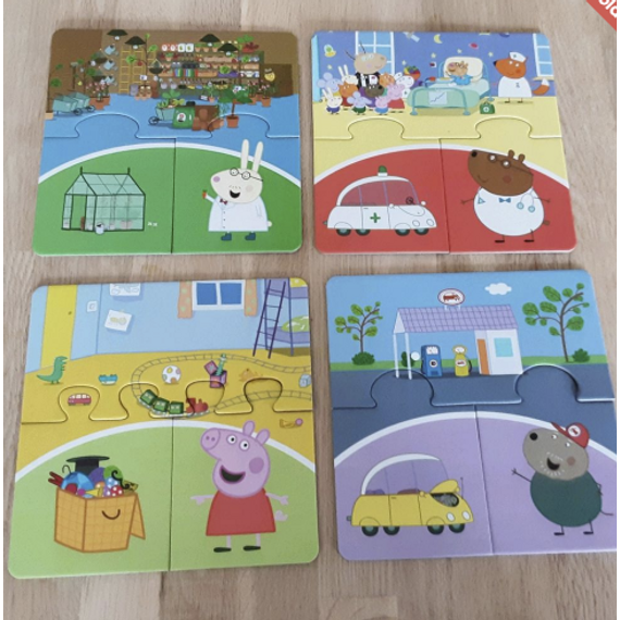 Peppa malac - Ki hol dolgozik - ismerkedés a foglalkozásokkal - Puzzle, fejlesztő játék (Hvem arbejder hvor?) Peppa malac - Ki hol dolgozik - ismerkedés a foglalkozásokkal - Puzzle, fejlesztő játék (Hvem arbejder hvor?)