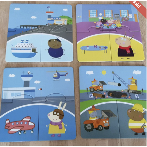 Peppa malac - Ki hol dolgozik - ismerkedés a foglalkozásokkal - Puzzle, fejlesztő játék (Hvem arbejder hvor?) Peppa malac - Ki hol dolgozik - ismerkedés a foglalkozásokkal - Puzzle, fejlesztő játék (Hvem arbejder hvor?)