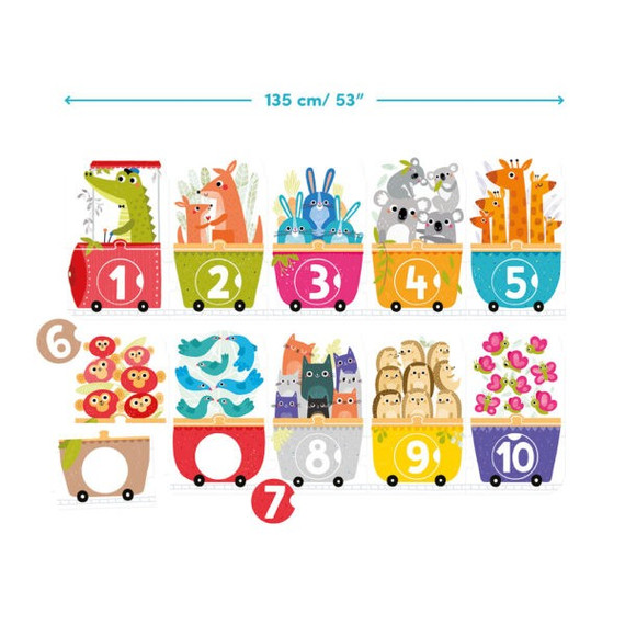Számos vonat puzzle - Number train - Banana Panda