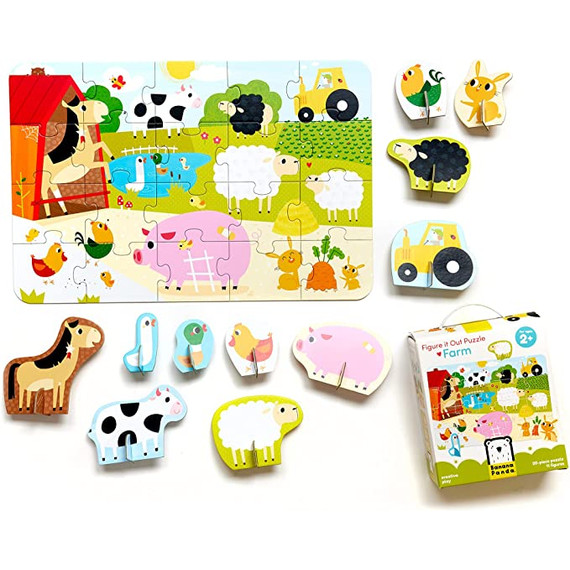 Banana Panda oktató puzzle, fedezze fel a farm állatait, 48x32 cm, 20 db Banana Panda oktató puzzle, fedezze fel a farm állatait, 48x32 cm, 20 db