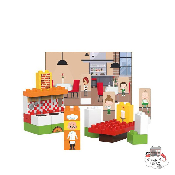 Biobuddi - Építőjáték - Étterem (konstruáló játék) - A játék LEGO DUPLO kompatibilis