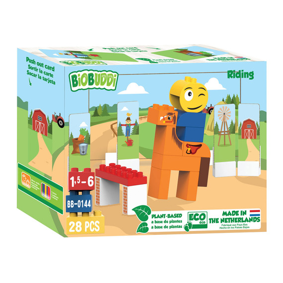Biobuddi - Építőjáték - Lovagló iskola (konstruáló játék) - A játék LEGO DUPLO kompatibilis. Biobuddi - Építőjáték - Lovagló iskola (konstruáló játék) - A játék LEGO DUPLO kompatibilis.