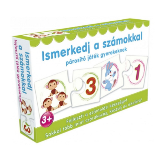 Párosító puzzle - fejlesztő játék -Ismerkedj a számokkal (Dohi)