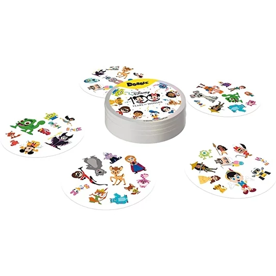 Spot It Dobble - társasjáték a figyelem fejlesztésére - Disney 100 év - sárga