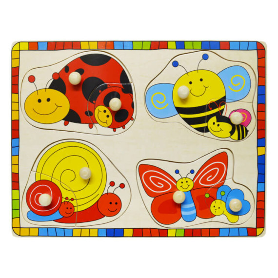 Formatábla, fogantyús puzzle - katicás