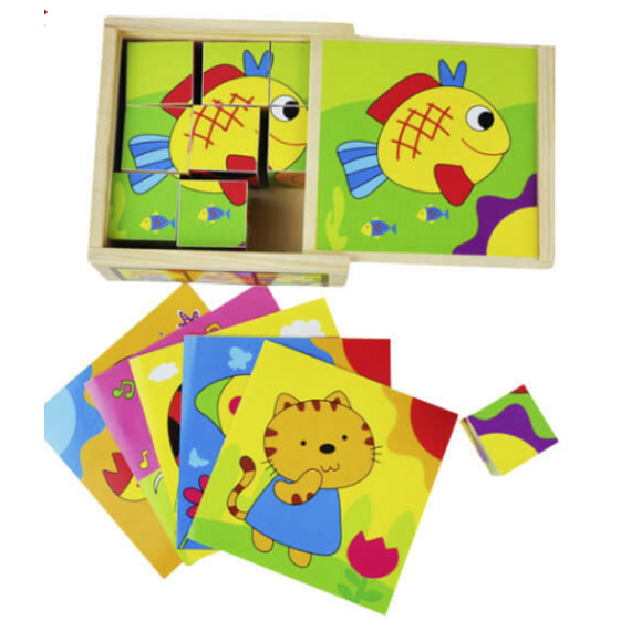 Mesekocka - fejlesztő játék - 9 db-os halacskás Mesekocka - fejlesztő játék - 9 db-os halacskás