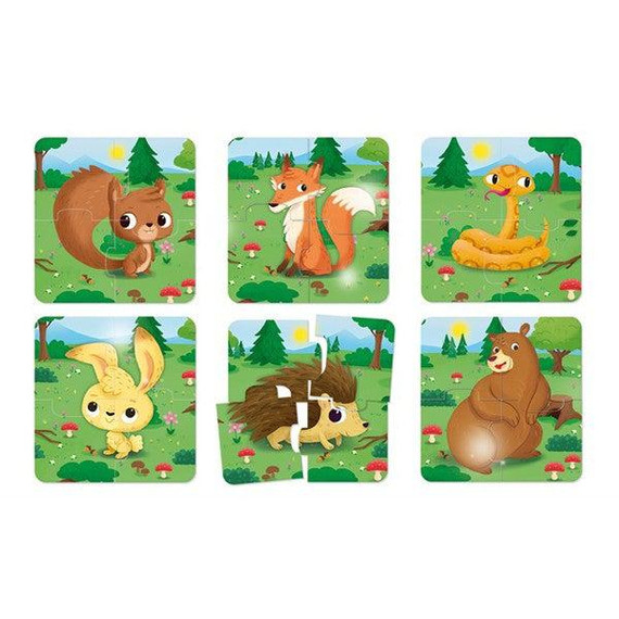 BABY CARROT Puzzle - Erdei állatok (Hatszor négy darabos készségfejlesztő játék) BABY CARROT Puzzle - Erdei állatok (Hatszor négy darabos készségfejlesztő játék)