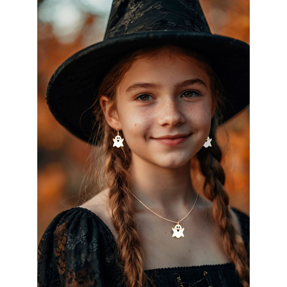 Fülbevaló és nyaklánc halloween szett, szellemes