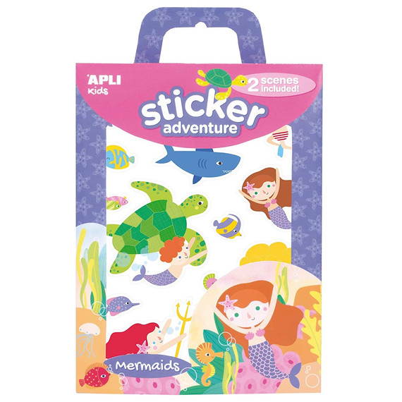 Matricás foglalkoztató készlet, APLI Kids "Sticker Adventure", sellők