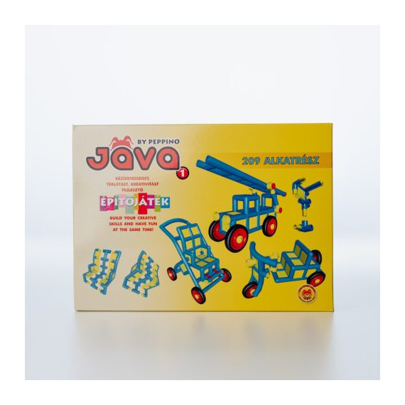 Jáva 1 építőjáték (kisautó, tricikli)