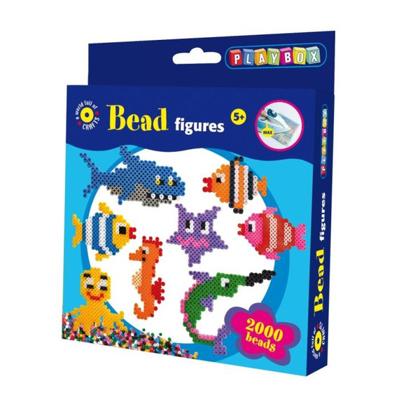 PLAYBOX GYÖNGYKÉP FIGURÁK, 2000 DB - TENGERI ÁLLATOK