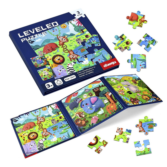 Lépésről lépésre - Mágneses puzzle - fejlesztő játék - 3 -as szint Lépésről lépésre - Mágneses puzzle - fejlesztő játék - 3 -as szint