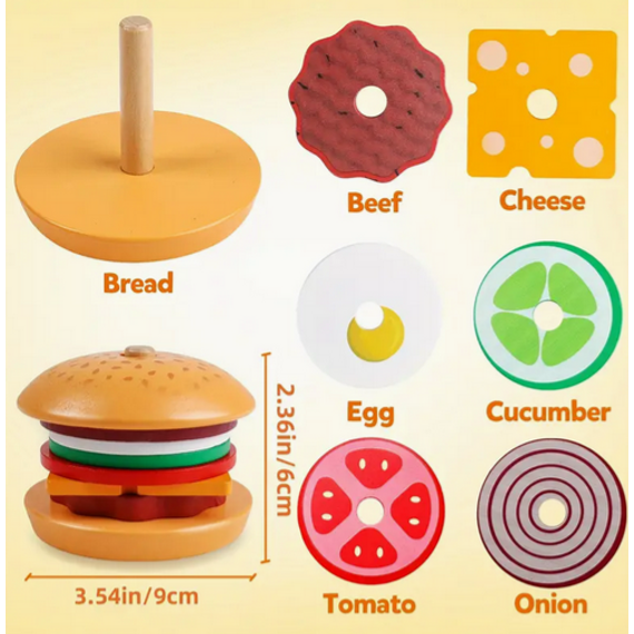 Hamburger építő, készítő játék Hamburger építő, készítő játék