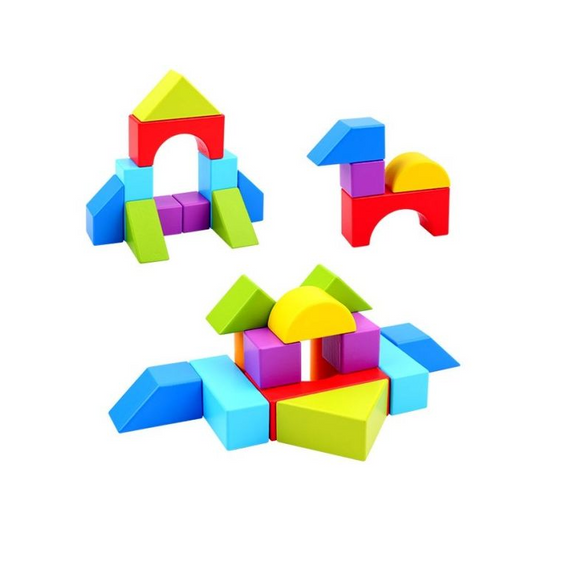 Tooky Toy várépítő logikai fa játék