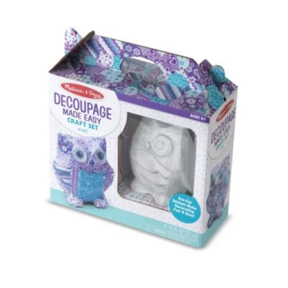 Dekupázs technikával díszíthető bagoly,kreatív szett - Melissa & Doug
