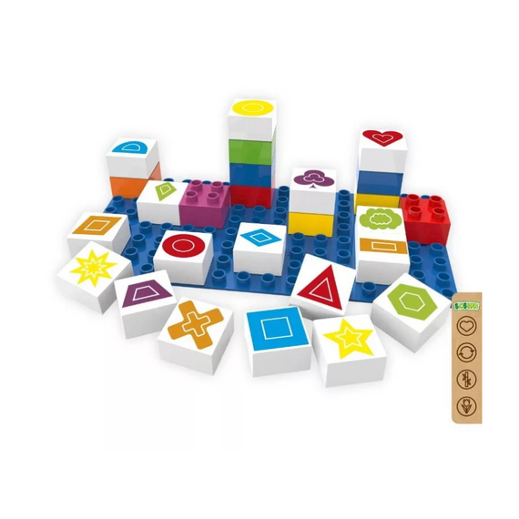 Biobuddi - Építőjáték - Tanulás – alakzatok (konstruáló játék) - A játék LEGO DUPLO kompatibilis. Biobuddi - Építőjáték - Tanulás – alakzatok (konstruáló játék) - A játék LEGO DUPLO kompatibilis.