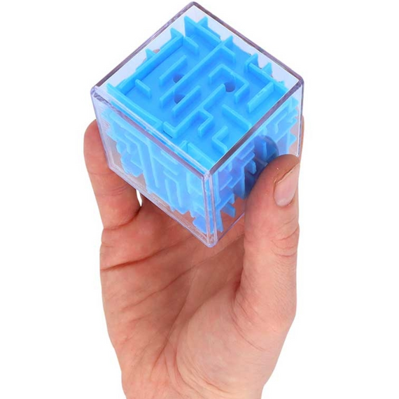Labirintus kocka - ügyességi játék - 5,3 cm - többféle színben
