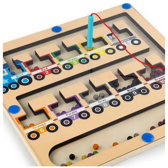 Mágneses labirintus - színek és számok - vonatos (Location maze game)