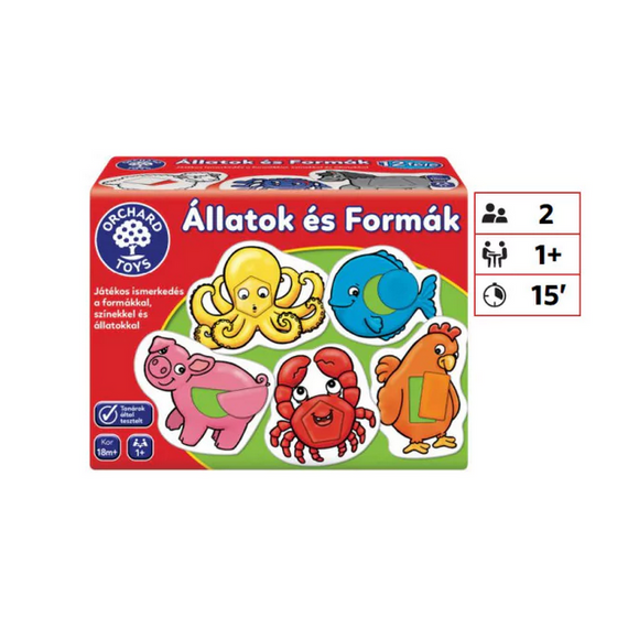 Állatok és formák készségfejlesztő játék - Orchard toys Állatok és formák készségfejlesztő játék - Orchard toys