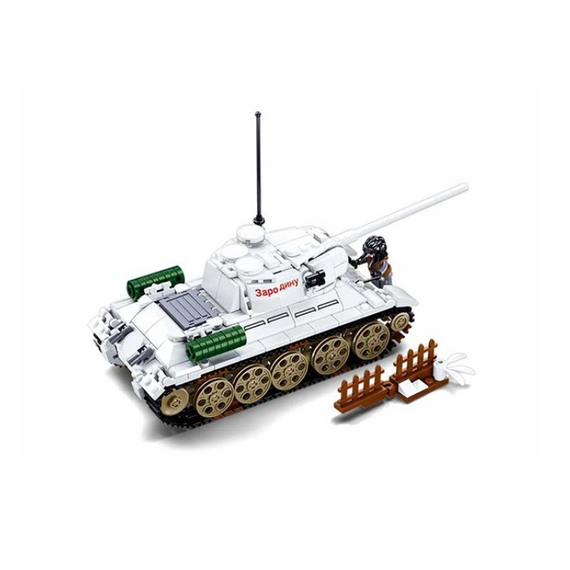 Sluban Army - Budapest ostroma - fehér szovjet T34-85 harckocsi építőjáték készlet Sluban Army - Budapest ostroma - fehér szovjet T34-85 harckocsi építőjáték készlet