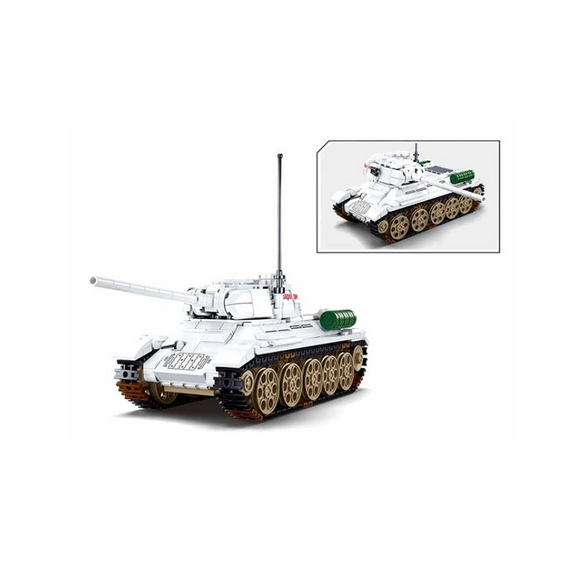 Sluban Army - Budapest ostroma - fehér szovjet T34-85 harckocsi építőjáték készlet Sluban Army - Budapest ostroma - fehér szovjet T34-85 harckocsi építőjáték készlet