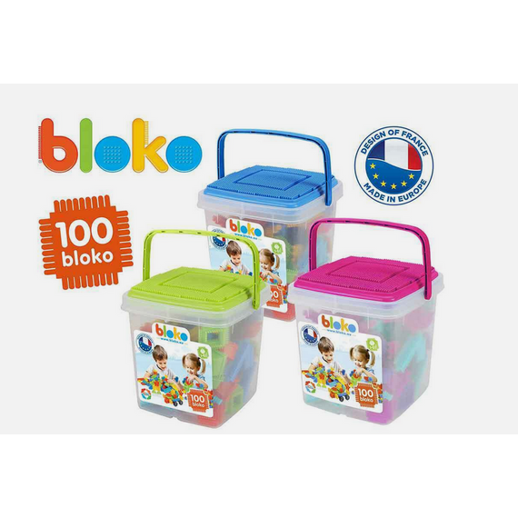 Bloko tüskés építőjáték 100 db-os játszóvödörben