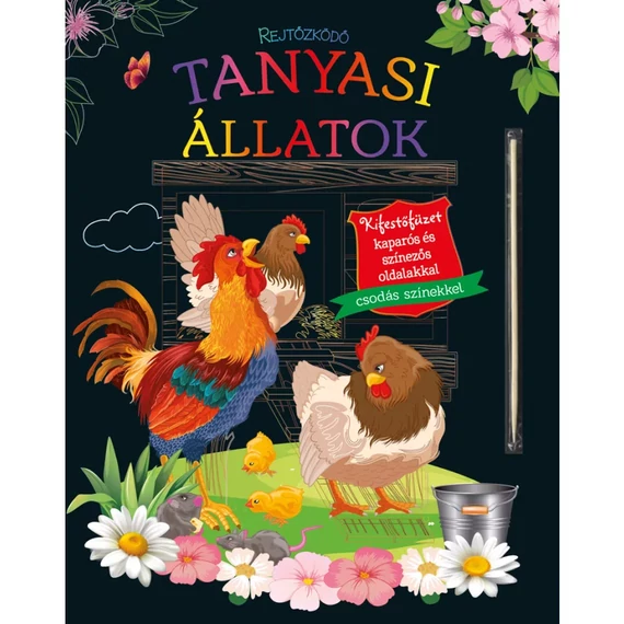Rejtőzködő tanyasi állatok - Kifestőfüzet kaparós és színezős oldalakkal Rejtőzködő tanyasi állatok - Kifestőfüzet kaparós és színezős oldalakkal