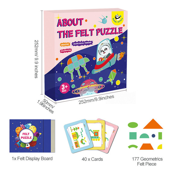 Panda Juniors - Filc puzzle - Geometriai formák