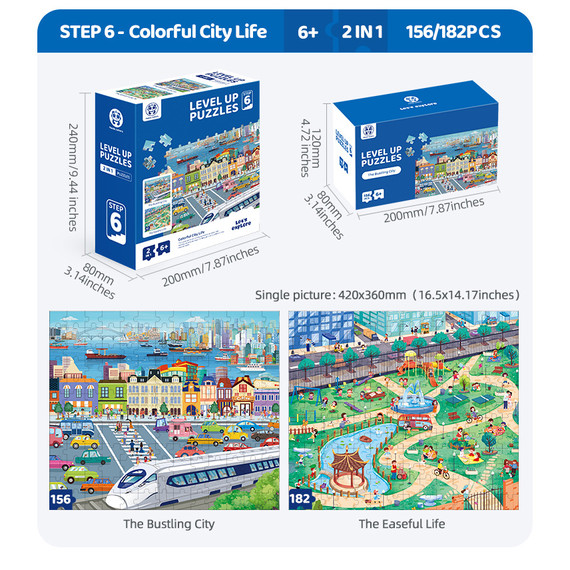 Panda Juniors - Level Up puzzle - 6 szint - 156/182 db-os puzzle