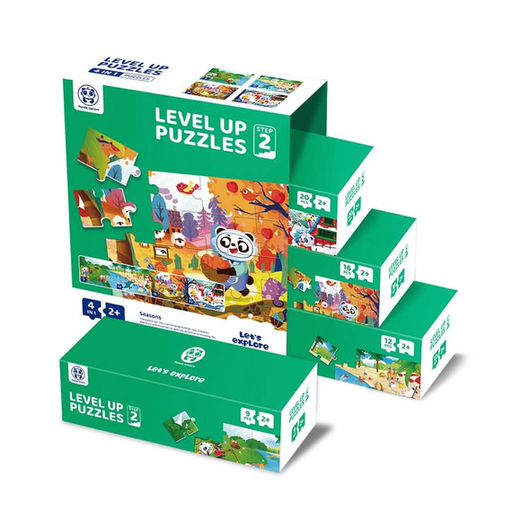 Panda Juniors - Level Up puzzle - 2 szint - 9/12/16/20 db-os puzzle