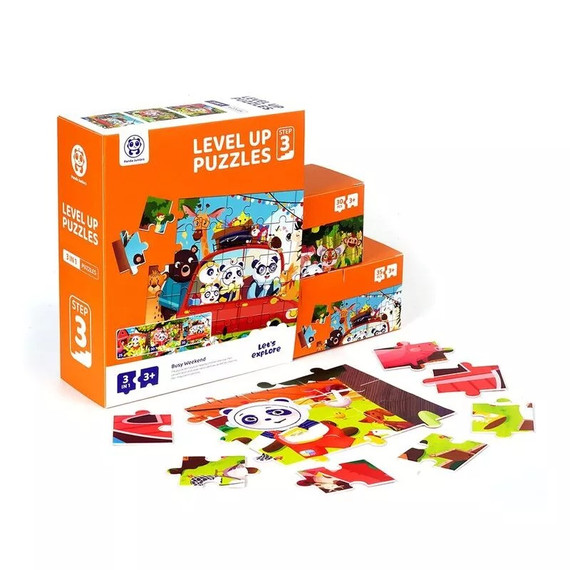 Panda Juniors - Level Up puzzle - 3 szint - 25/30 /35 db-os puzzle Panda Juniors - Level Up puzzle - 3 szint - 25/30 /35 db-os puzzle