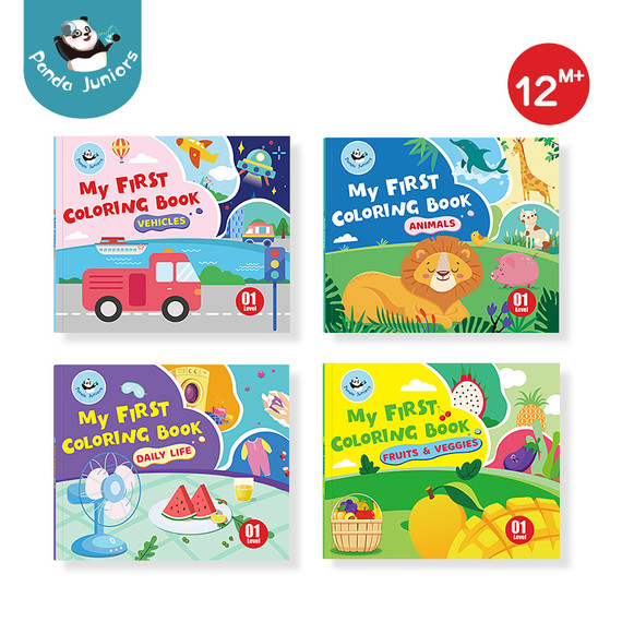 Panda Juniors színező - Zöldségek és gyümölcsök