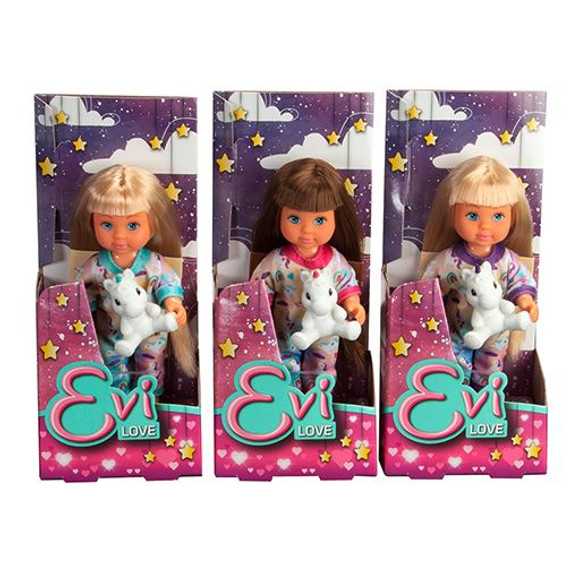 Evi Love mini baba pizsamában unikornissal - 12 cm