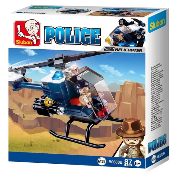 Sluban Police - 4 az 1-ben rendőrségi helikopter építőjáték készlet Sluban Police - 4 az 1-ben rendőrségi helikopter építőjáték készlet