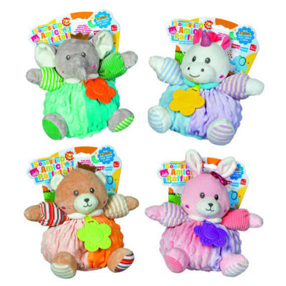 Gombóc barátok csörgő 15 cm - 4 fajta